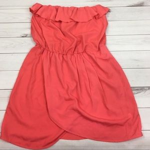 Gap coral ruffle tube dress